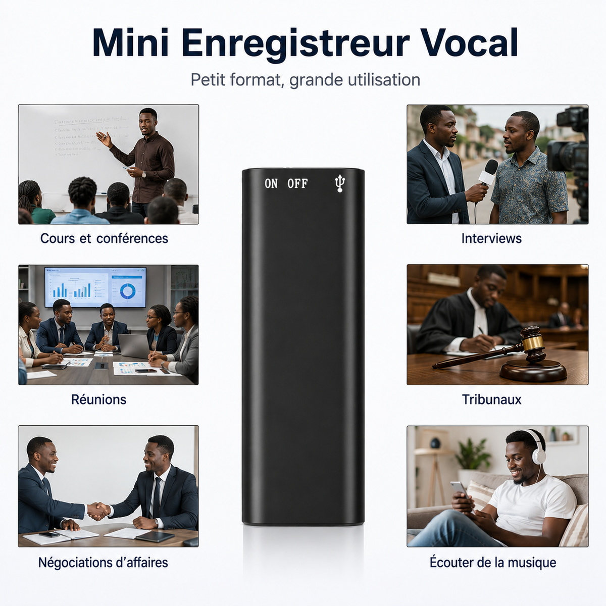 Mini Enregistreur Vocal Pro — Ne ratez plus jamais un mot important
