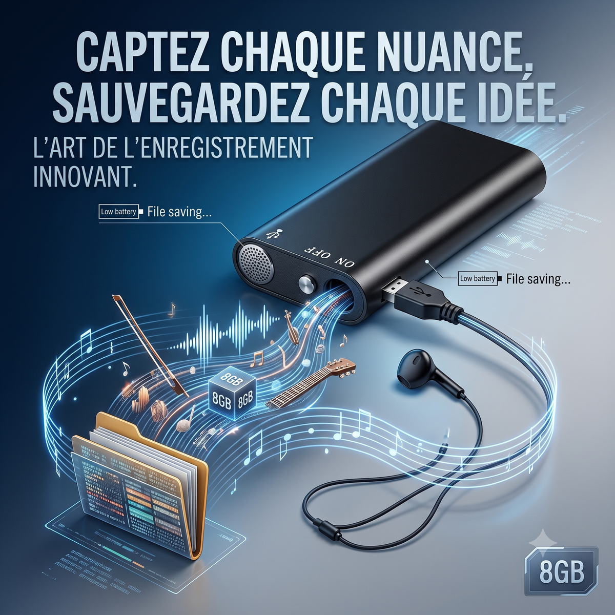 Mini Enregistreur Vocal Pro — Ne ratez plus jamais un mot important