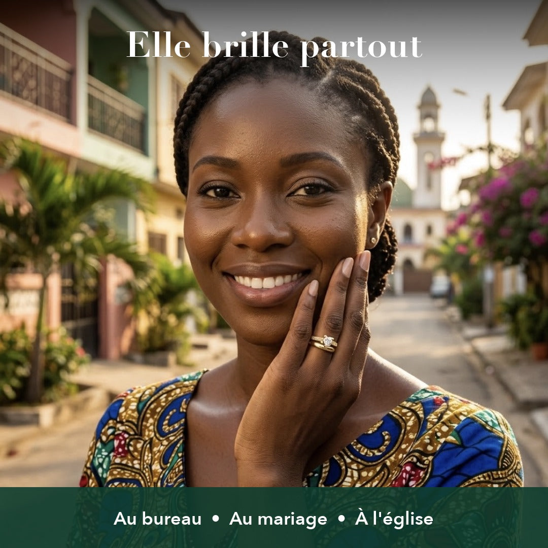 Bague Cœur Plaquée Or 18 Carats + Écrin Cadeau