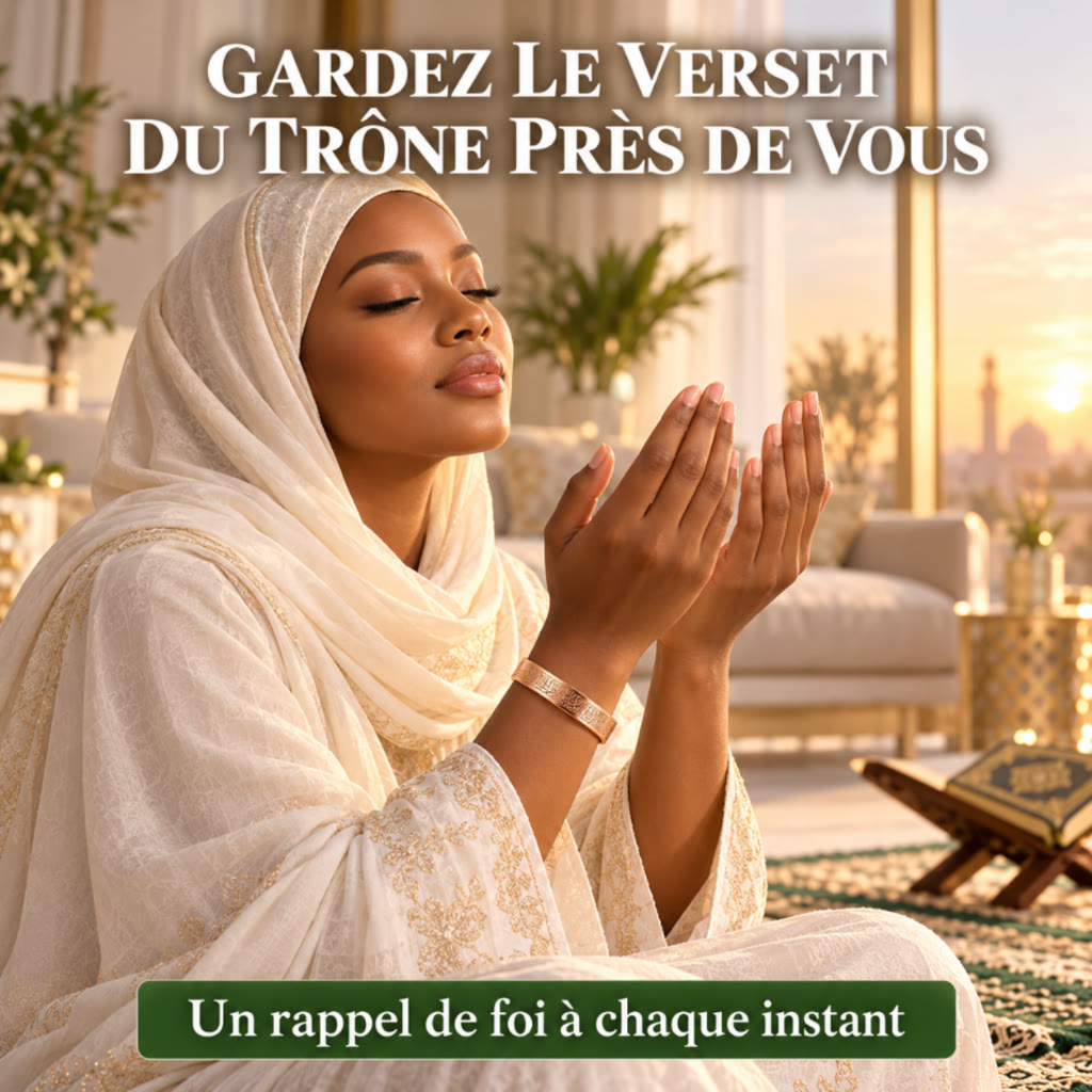 Bracelet Ayat Al Kursi – Le verset du Trône gravé, à porter chaque jour