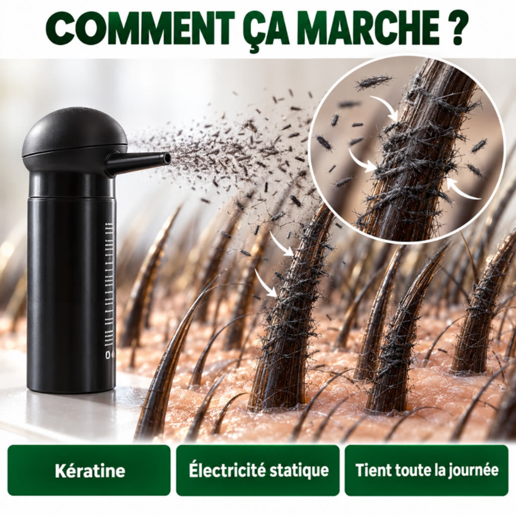 Fibres Capillaires – Cachez la calvitie et les zones clairsemées en 30 secondes