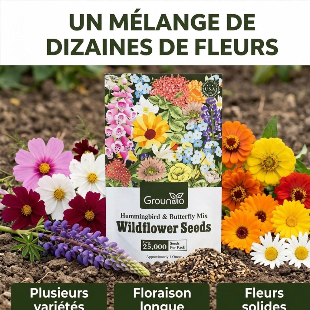 Mélange Fleurs Sauvages Groundio – Une maison fleurie, plus de 25 000 graines